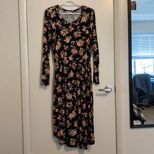 Black floral dress